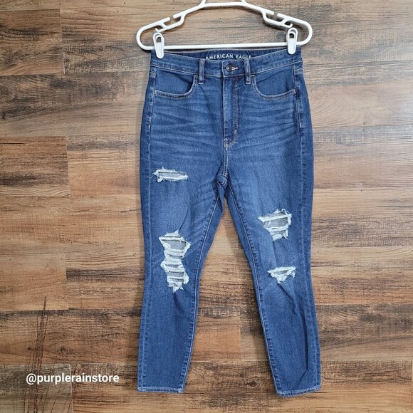 American Eagle Dream Jeans 8 XS Jegging Super Hi Rise Tummy Control Medium Wash - Picture 1 of 14